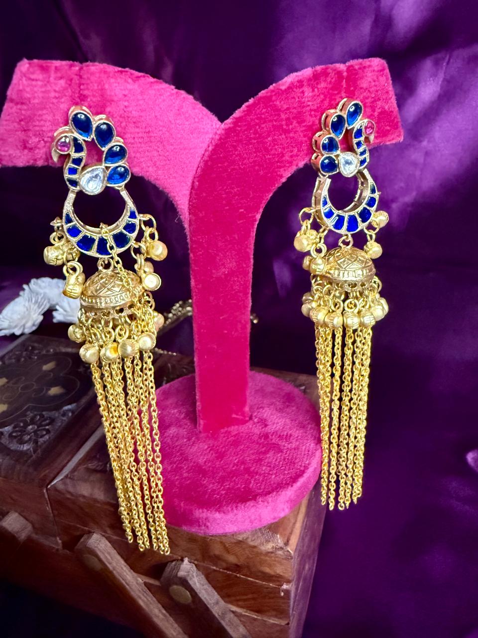 Mriganya fusion danglers - Blue