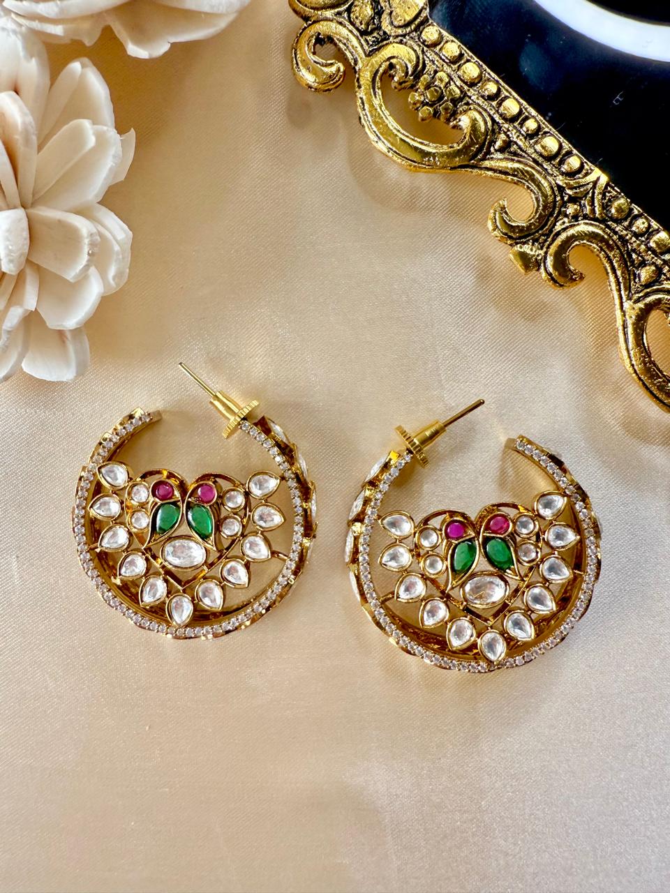 Chaandni Baali - Green & Magenta