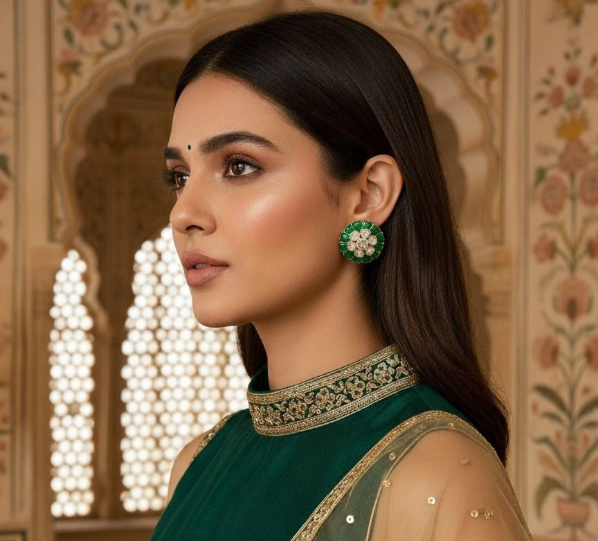 Elina stone studs - Green