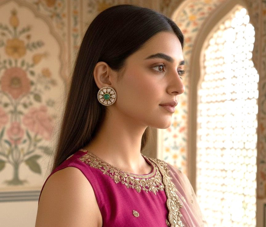 Amaya stone studs - Mint