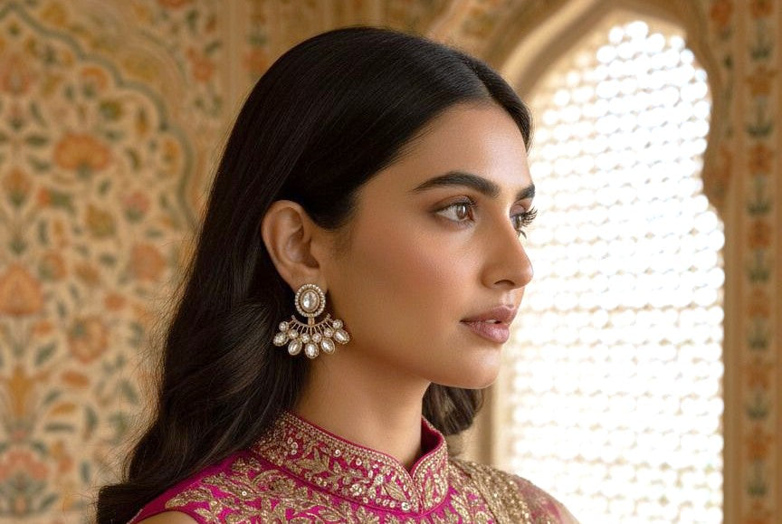 Chaand studs - White