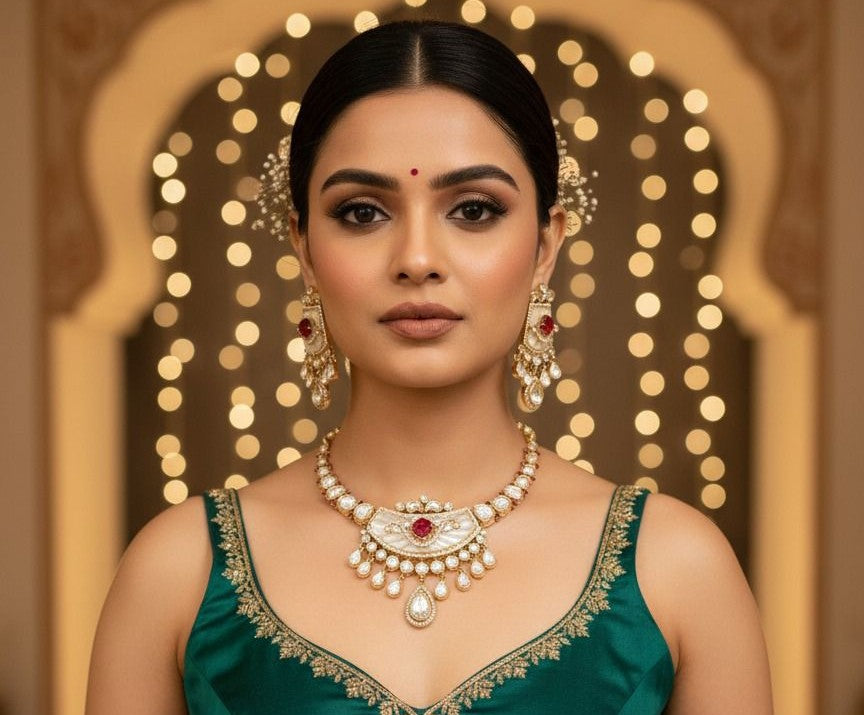 Ruhani Necklace Set - Ruby