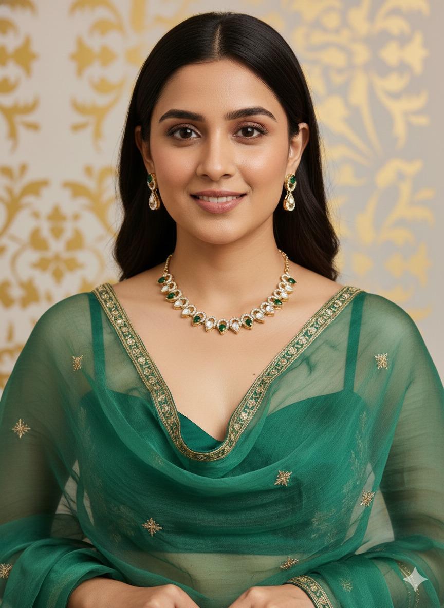 Vira necklace set - Green