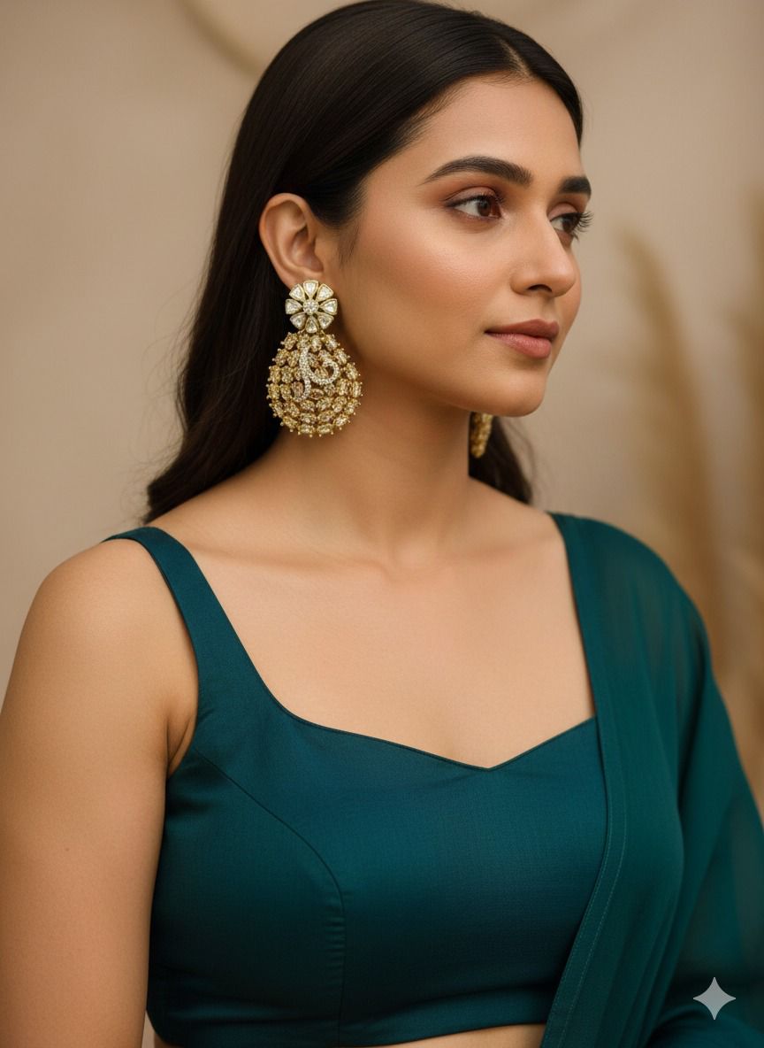 Ahaana studded danglers - Gold