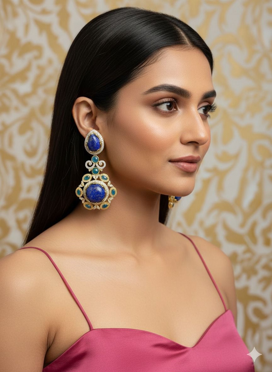 Shikha stone danglers - Blue
