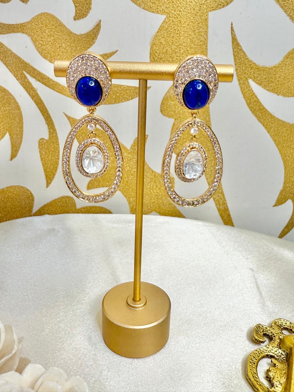 Rina drop danglers - Blue