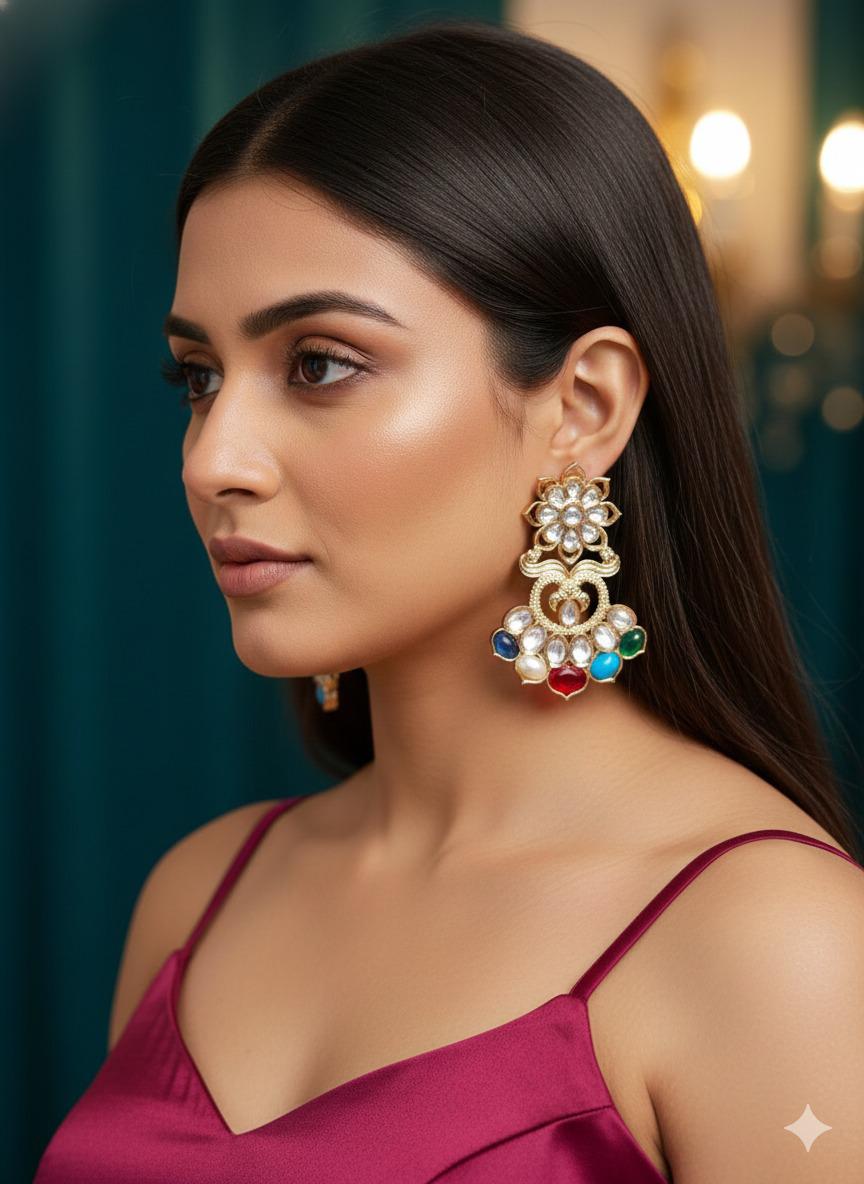 Swarna flower danglers - Multicolor