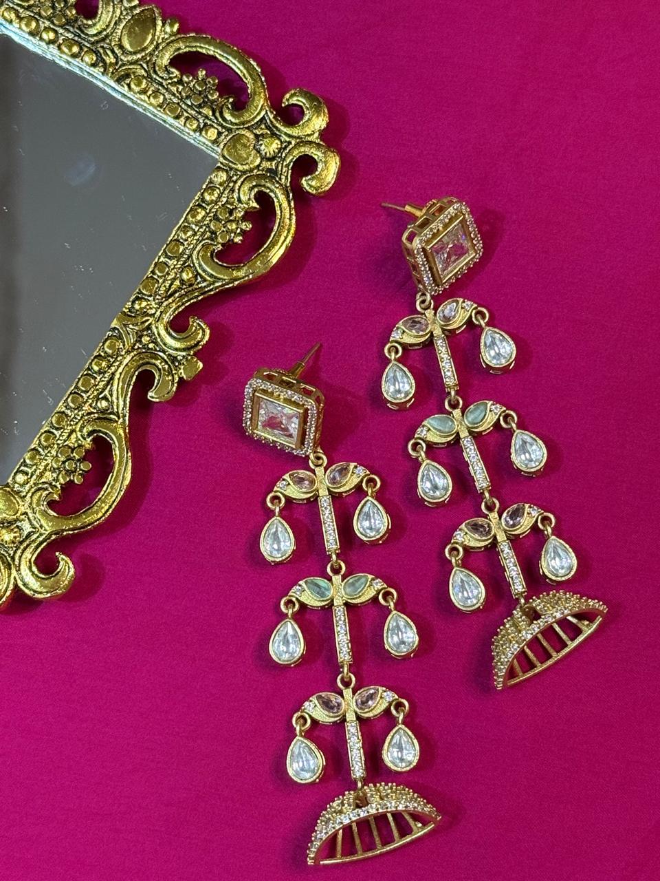 Niraya danglers - Mint & Pink