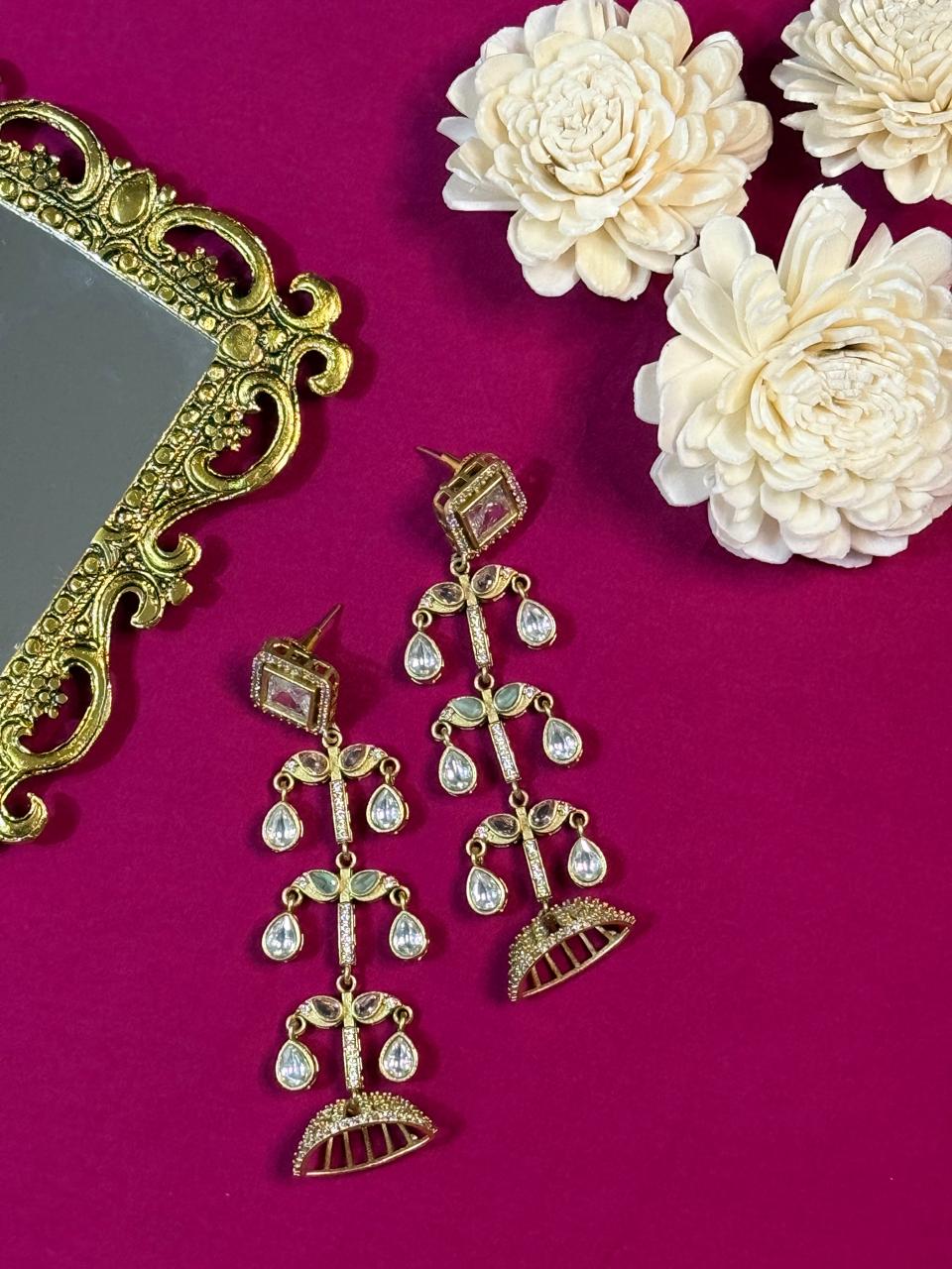 Niraya danglers - Mint & Pink
