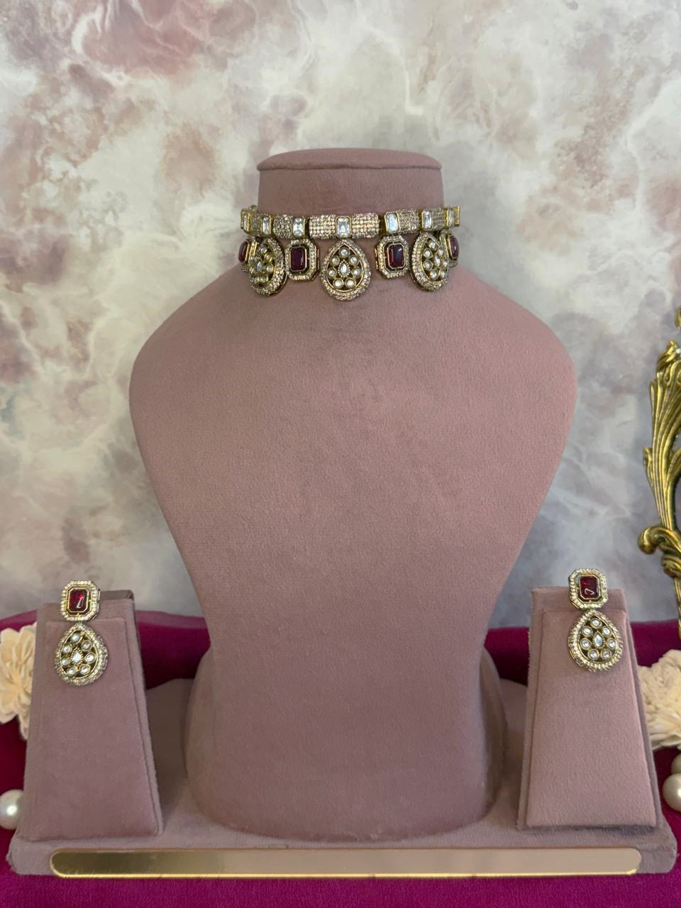 Kavya Choker Set - Red