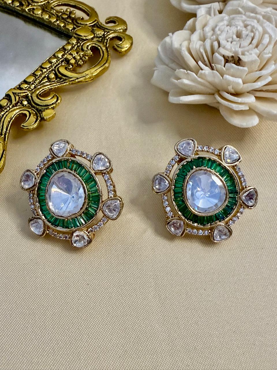 Lavanya stone studs - Green