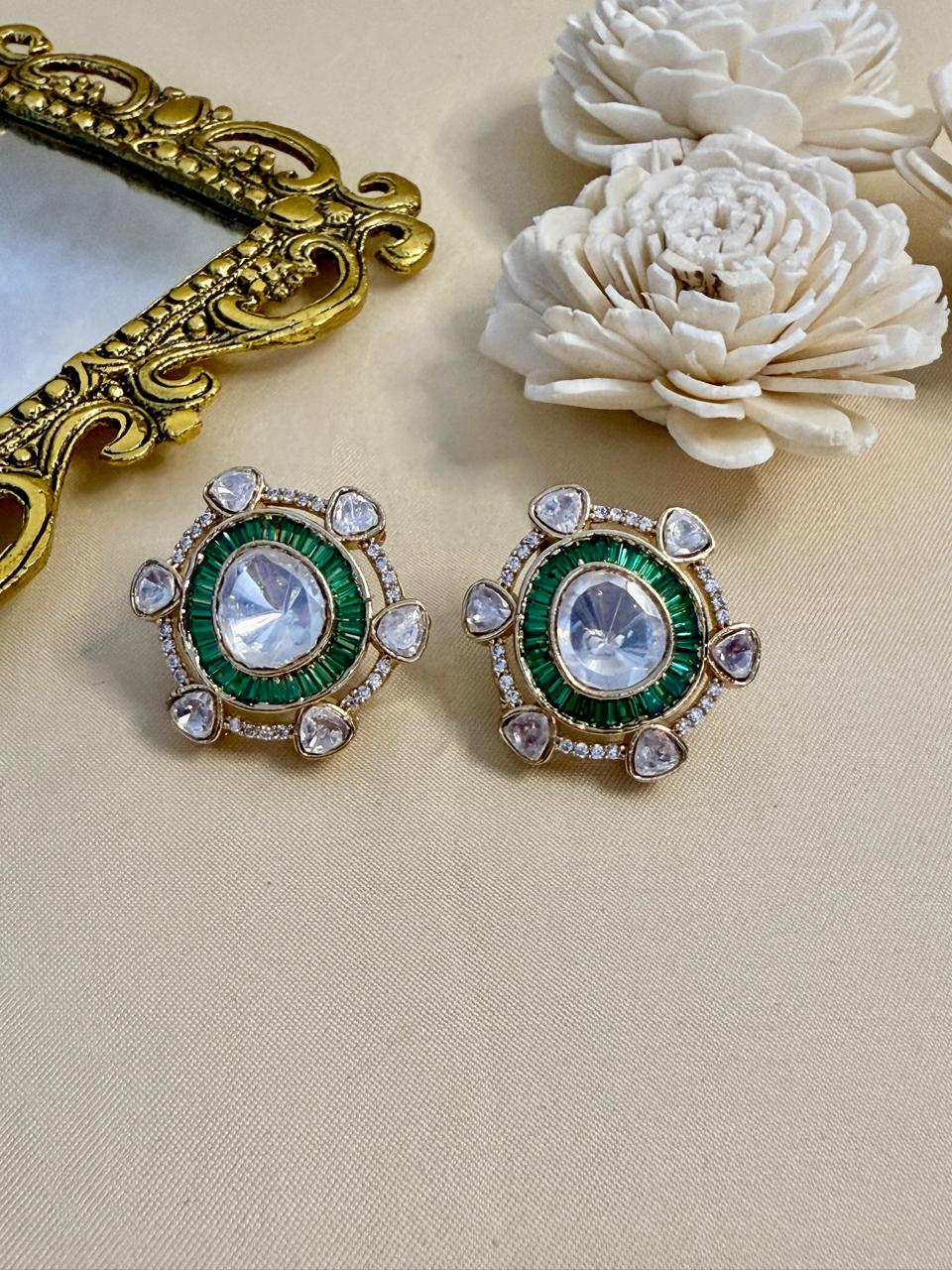 Lavanya stone studs - Green