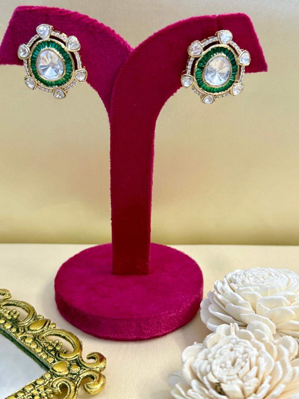 Lavanya stone studs - Green
