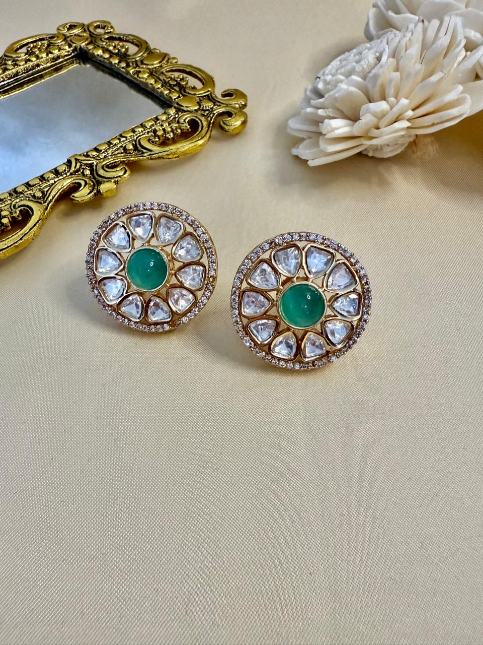 Amaya stone studs - Mint