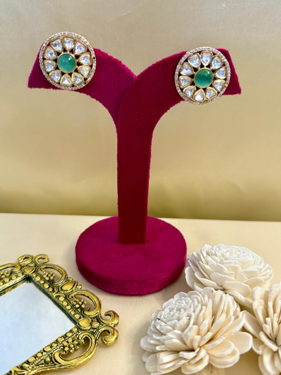 Amaya stone studs - Mint