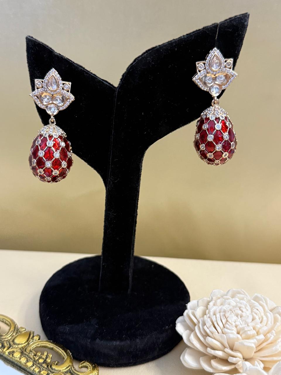 Zunaira drop danglers - Red