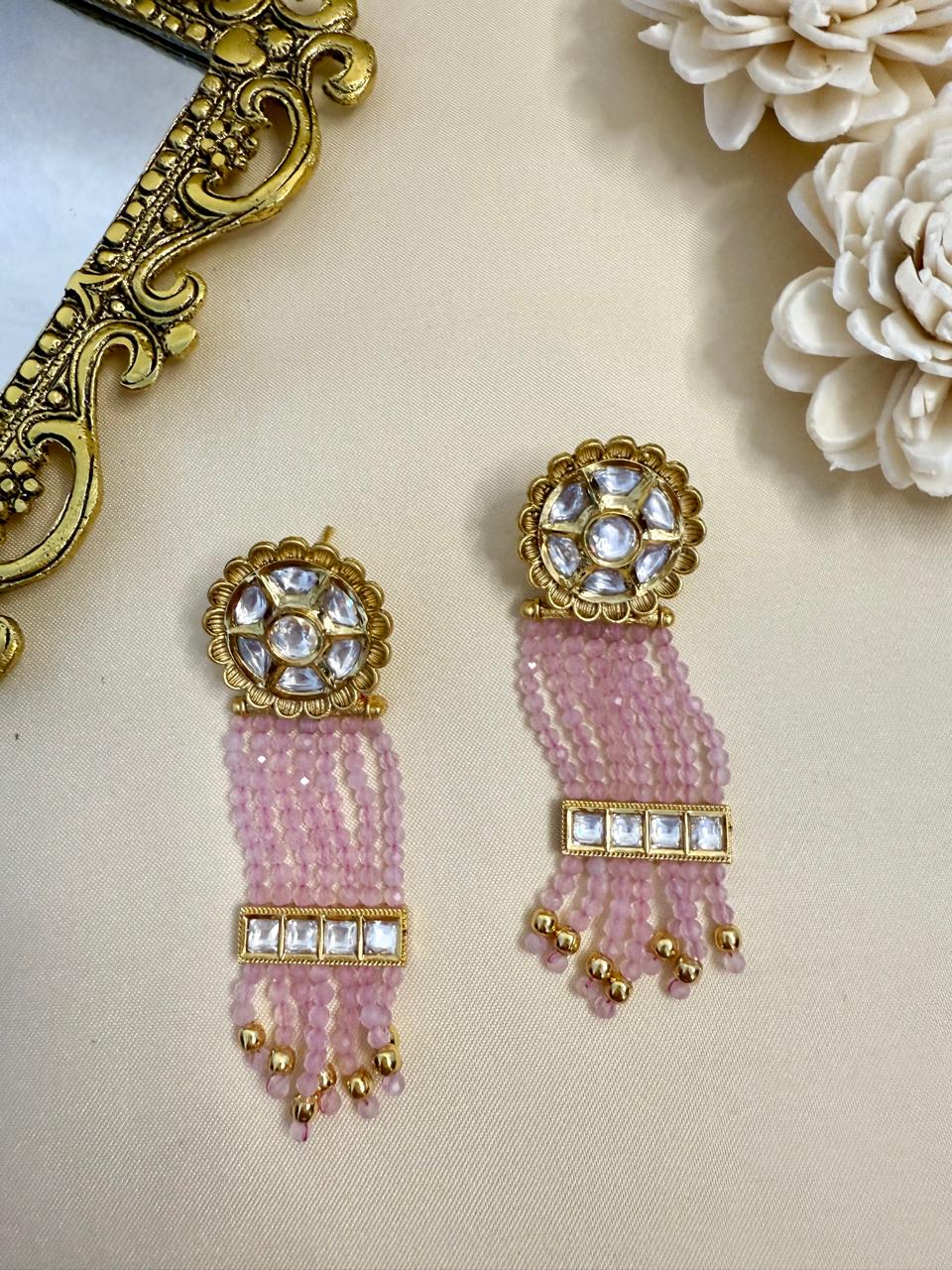Iyla stone danglers - Pink