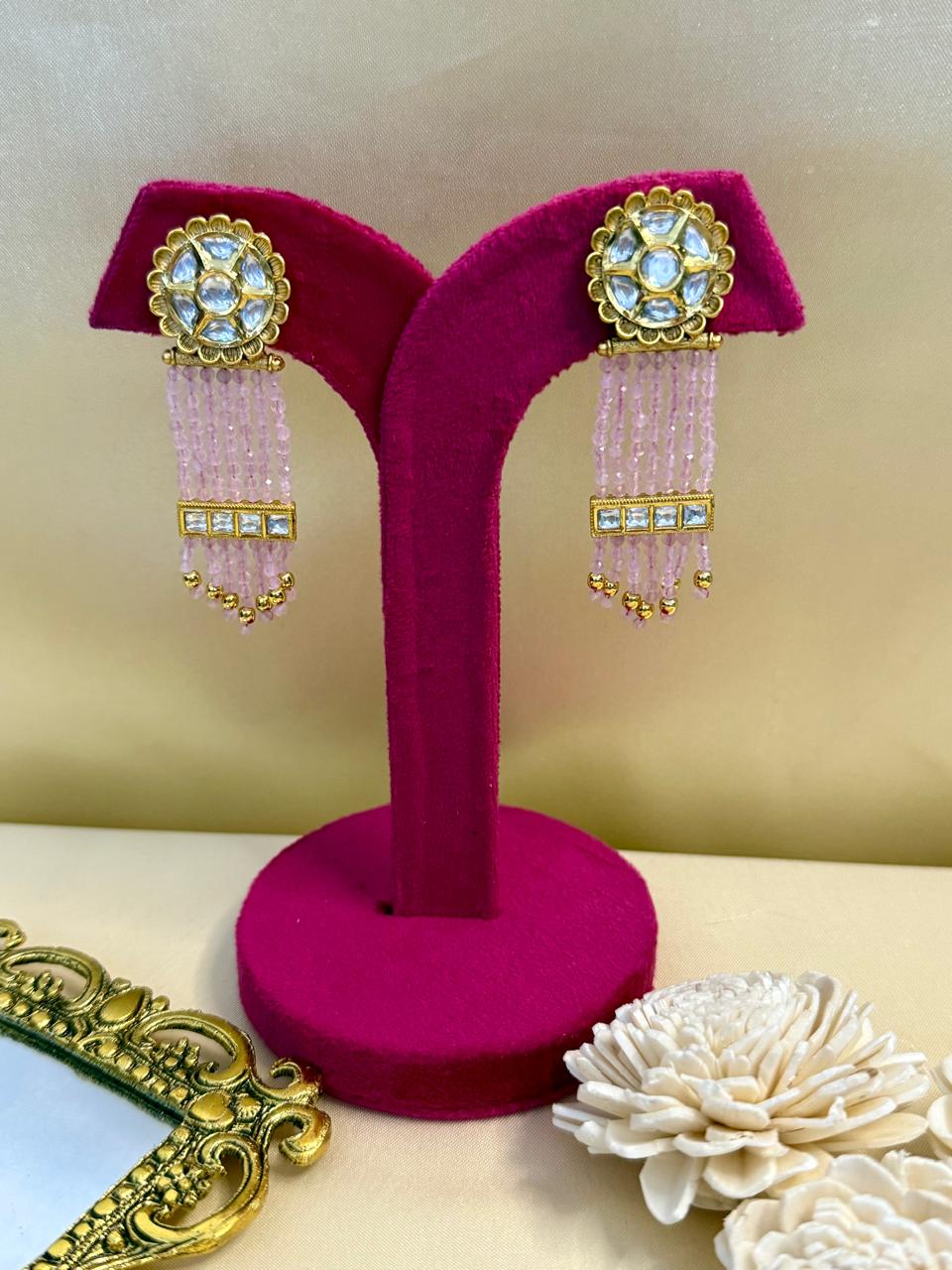 Iyla stone danglers - Pink