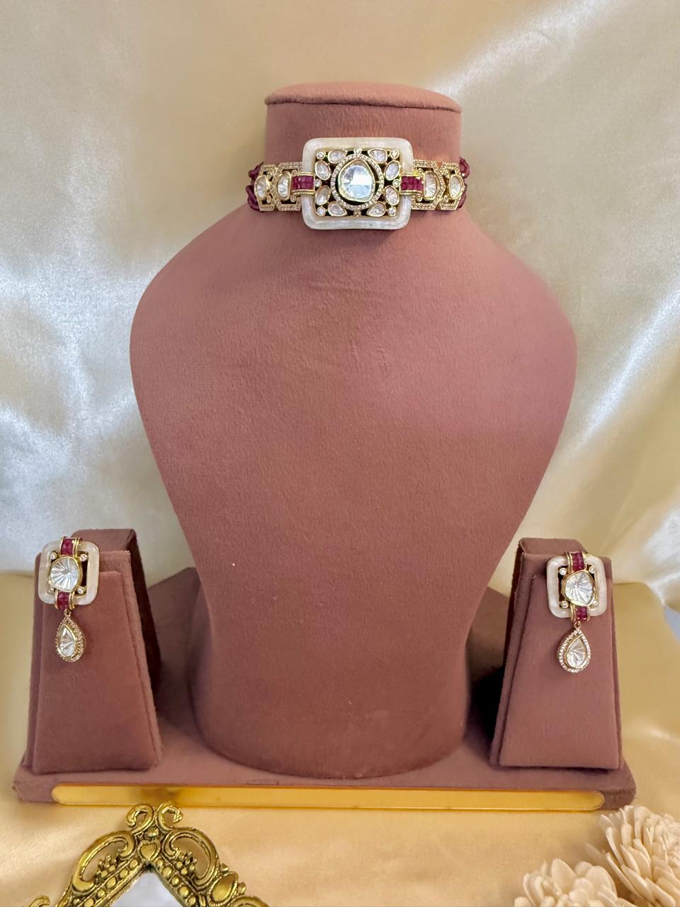 Raina Choker Set - Magenta