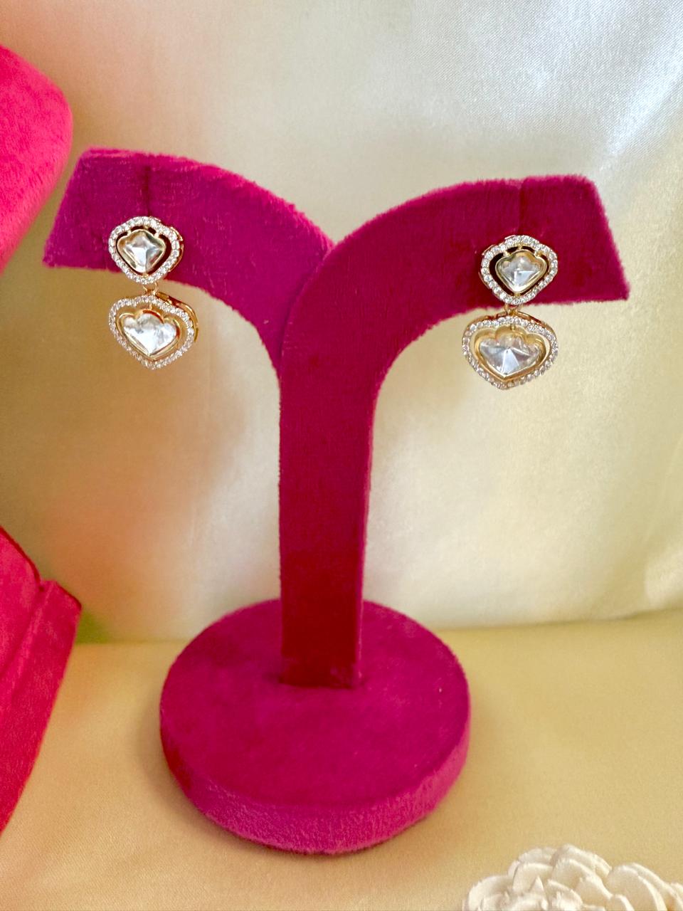 Diana Heart Necklace Set - White