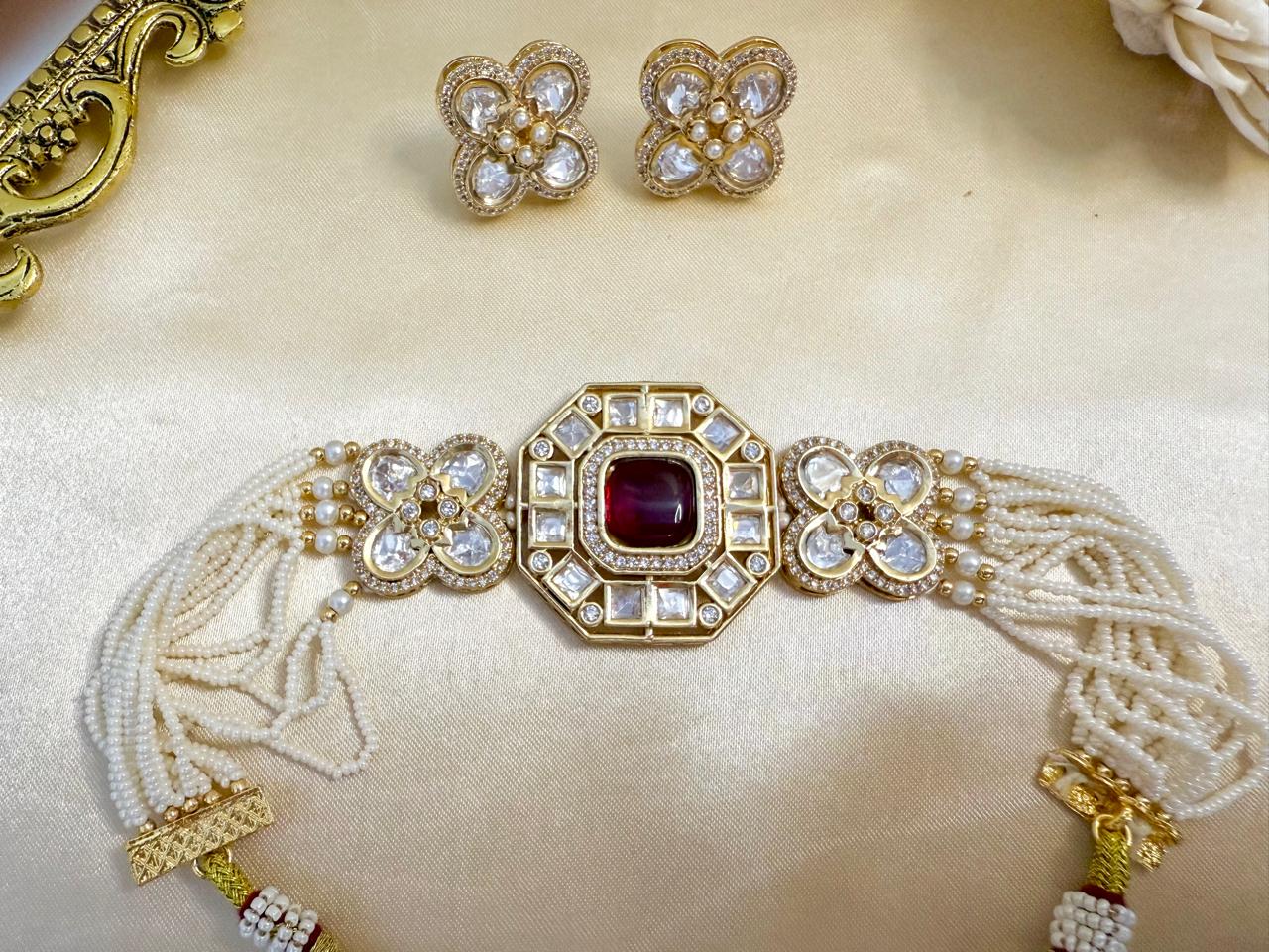 Meera Choker Set - Red