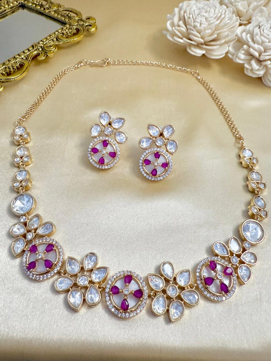 Anaisha Necklace Set - Magenta