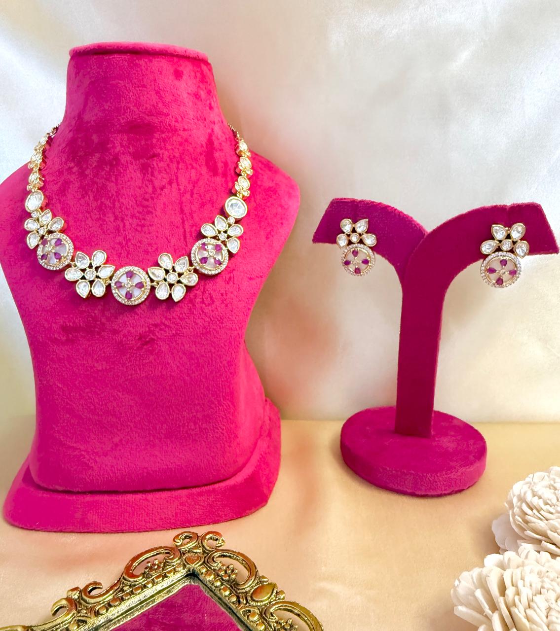 Anaisha Necklace Set - Magenta