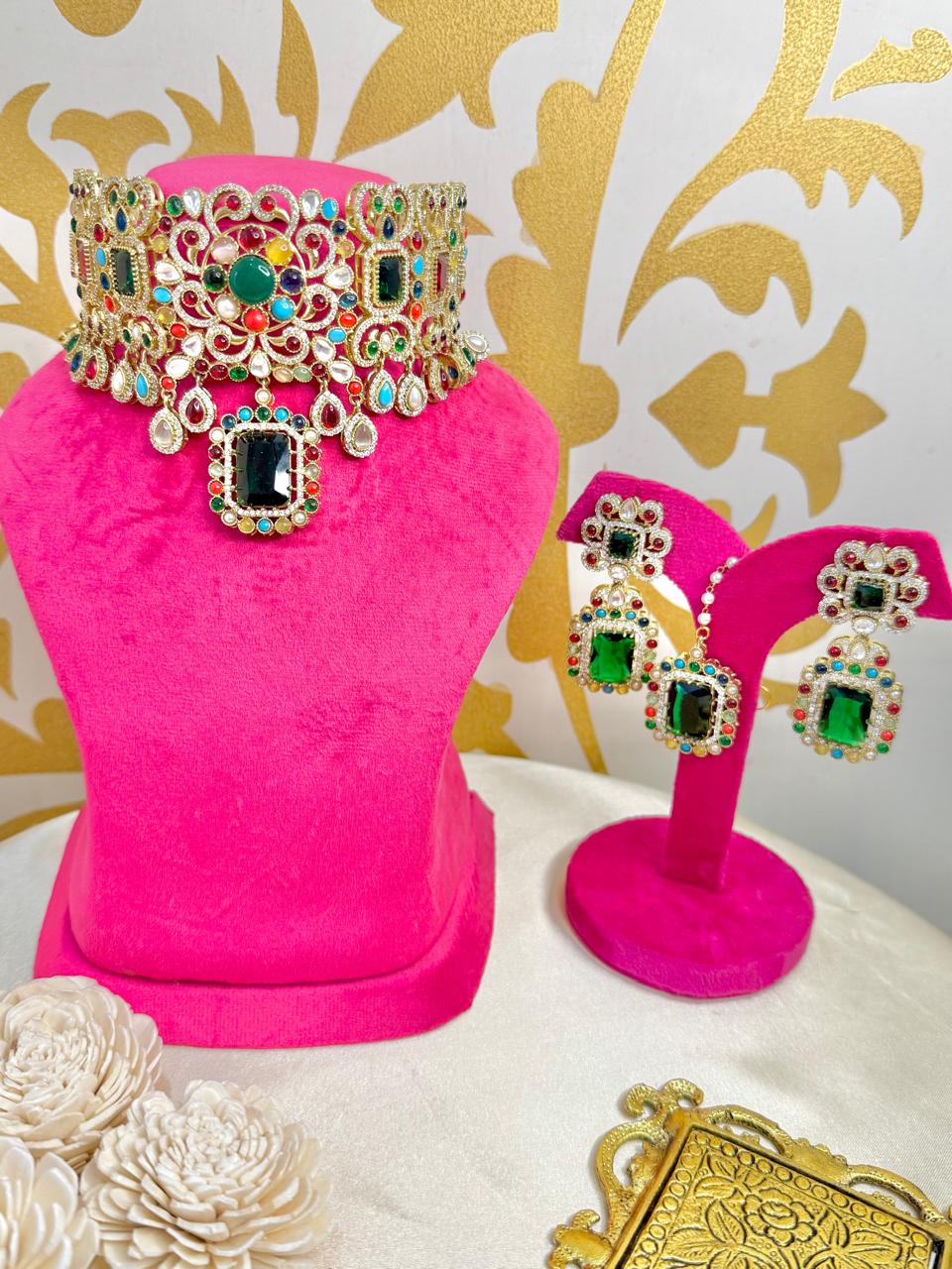 Aayat Choker set - Multicolor