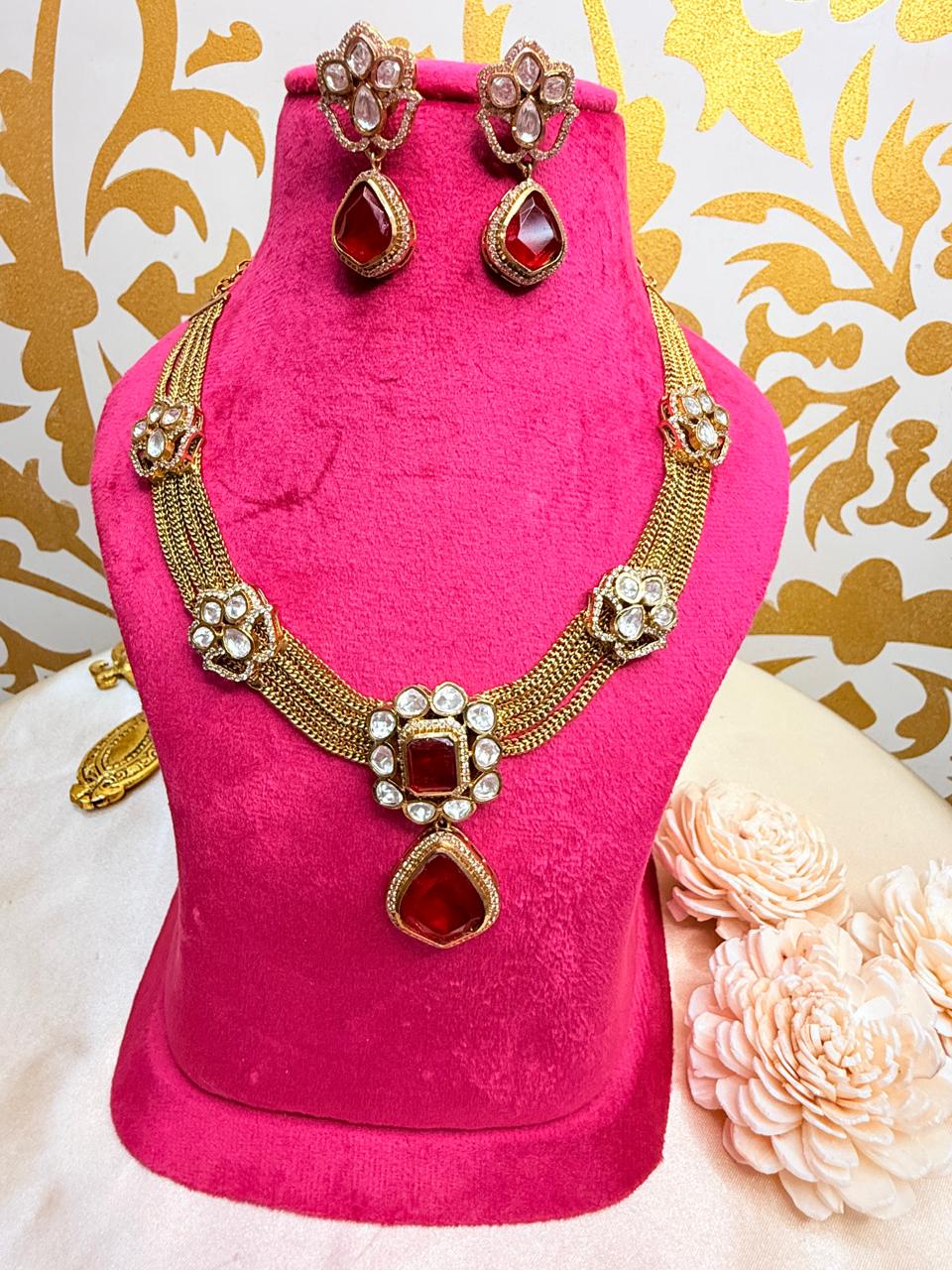 Suhani Necklace set - Red