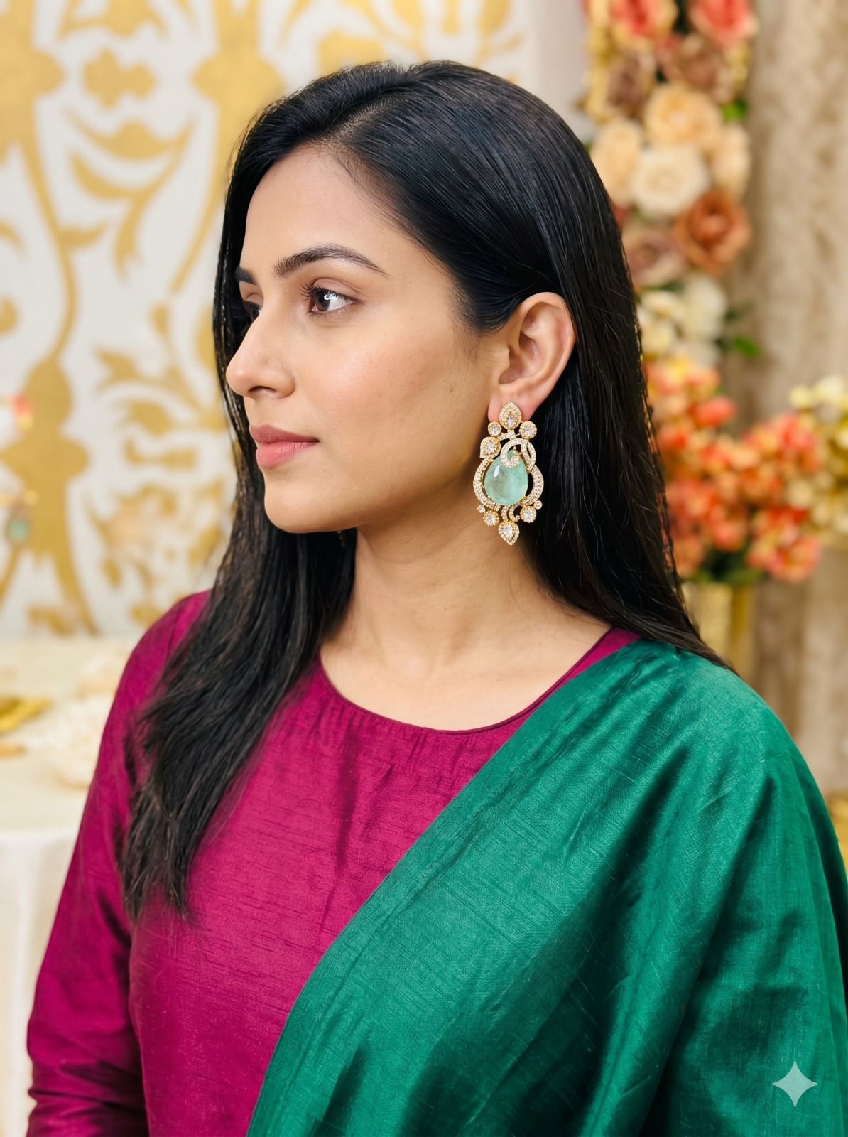 Tuhina stone studs - Mint