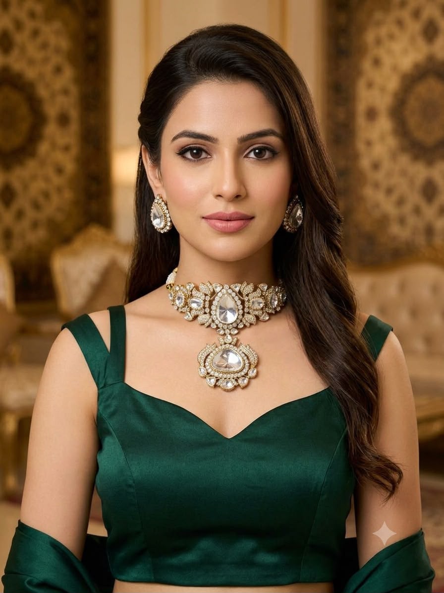 Diksha studded choker - White