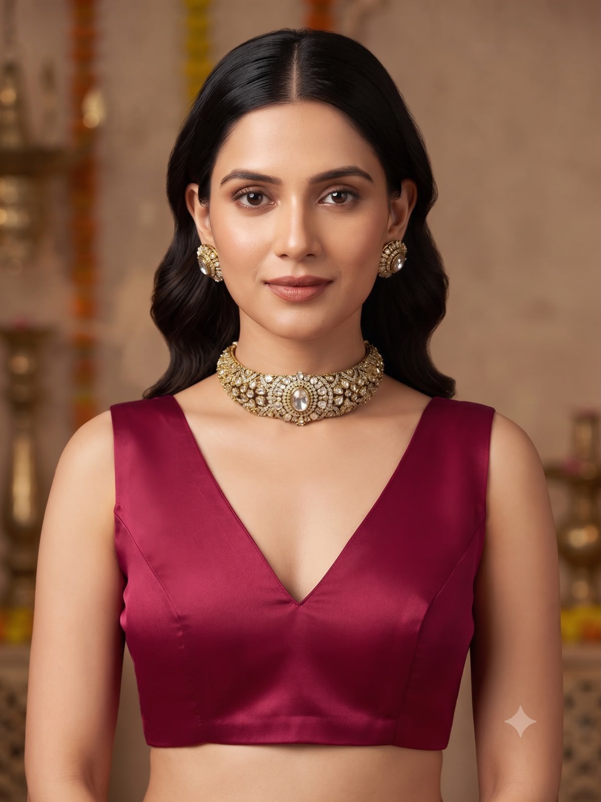 Natasha studded Choker - White