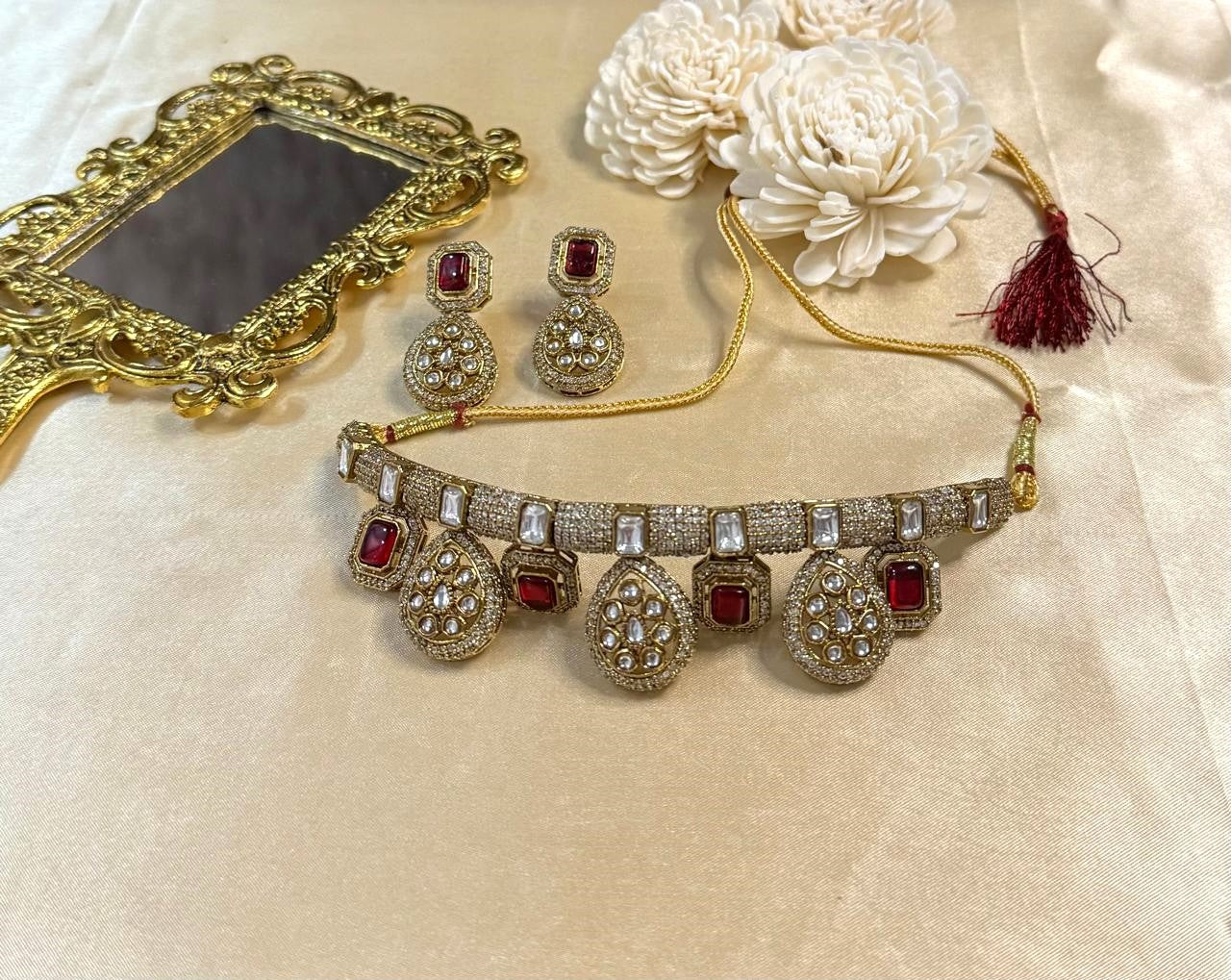 Kavya Choker Set - Red