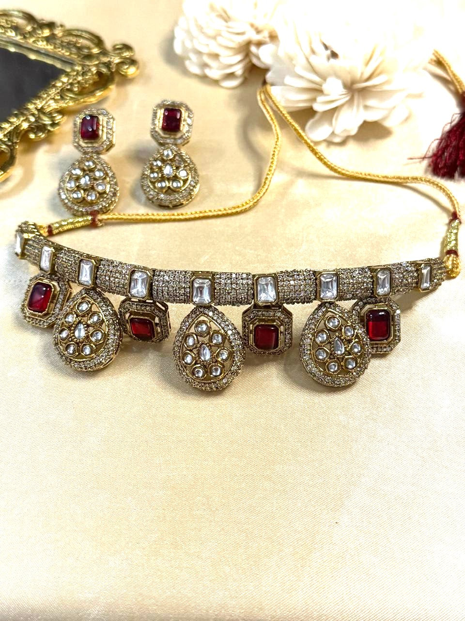 Kavya Choker Set - Red