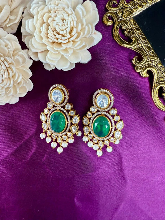 Noorvi pearl danglers - Green