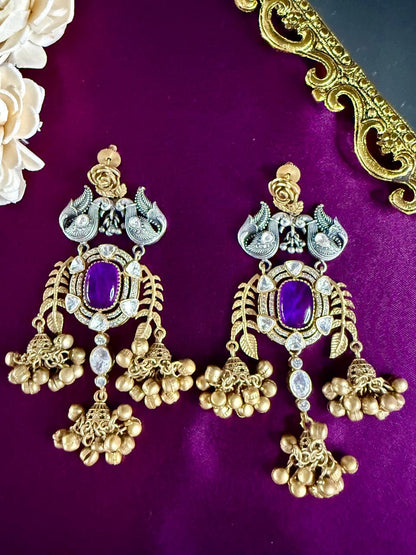 Kaira fusion danglers - Purple