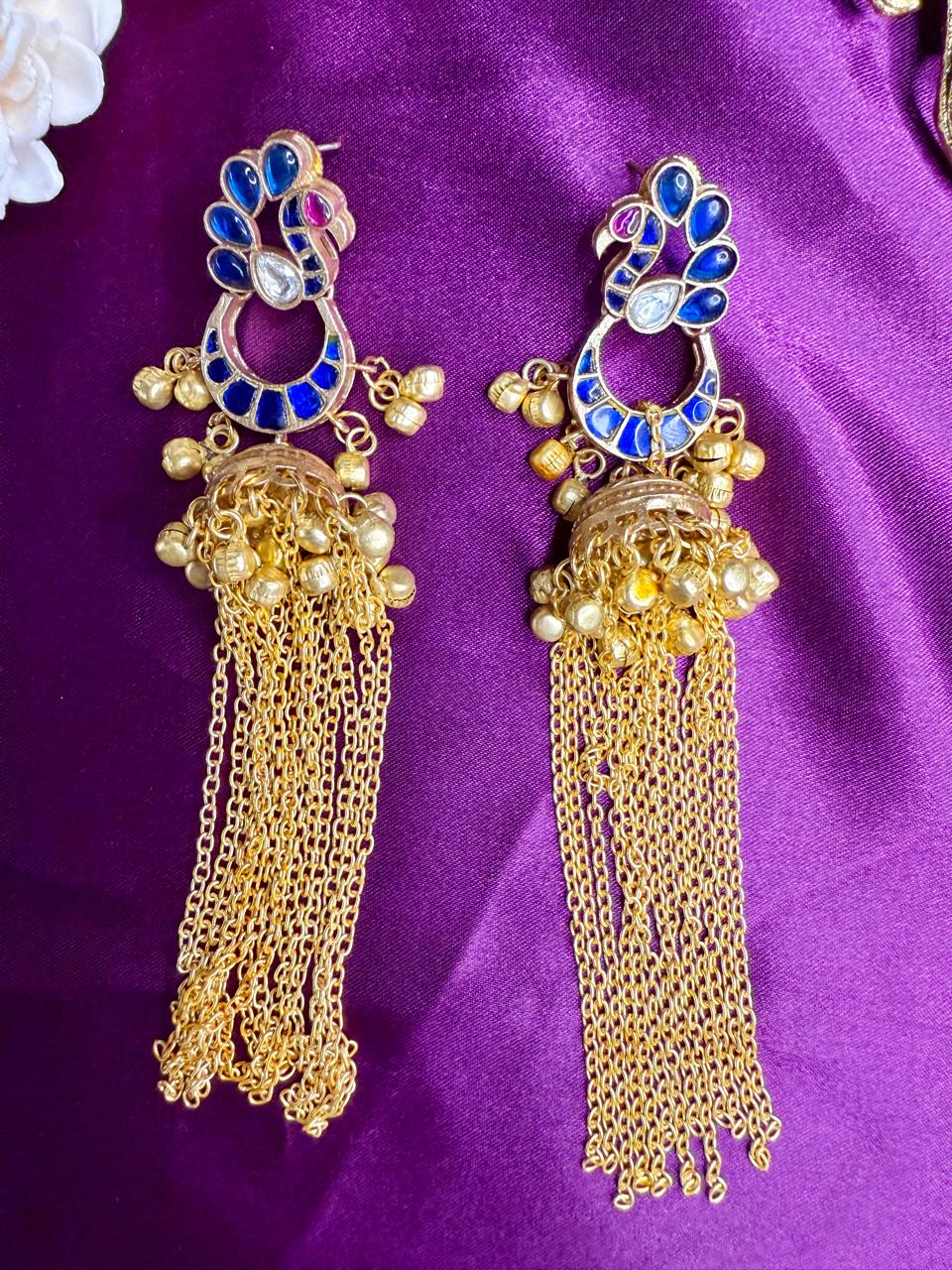 Mriganya fusion danglers - Blue