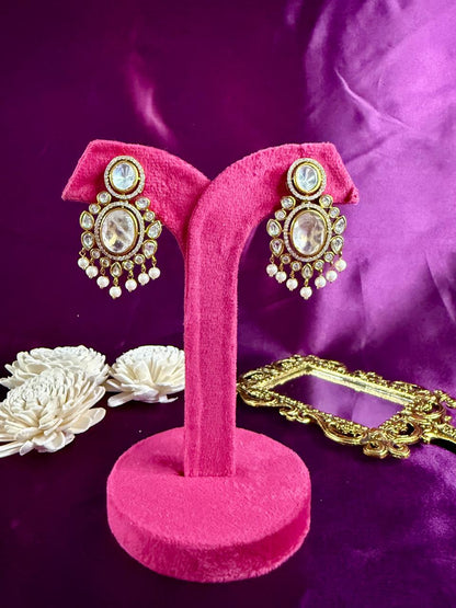 Noorvi pearl danglers - White