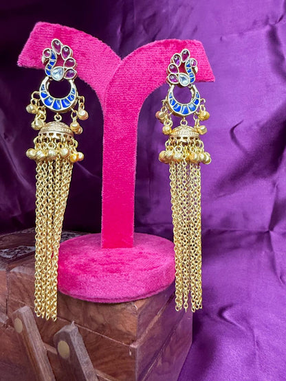 Mriganya fusion danglers - Magenta and Blue