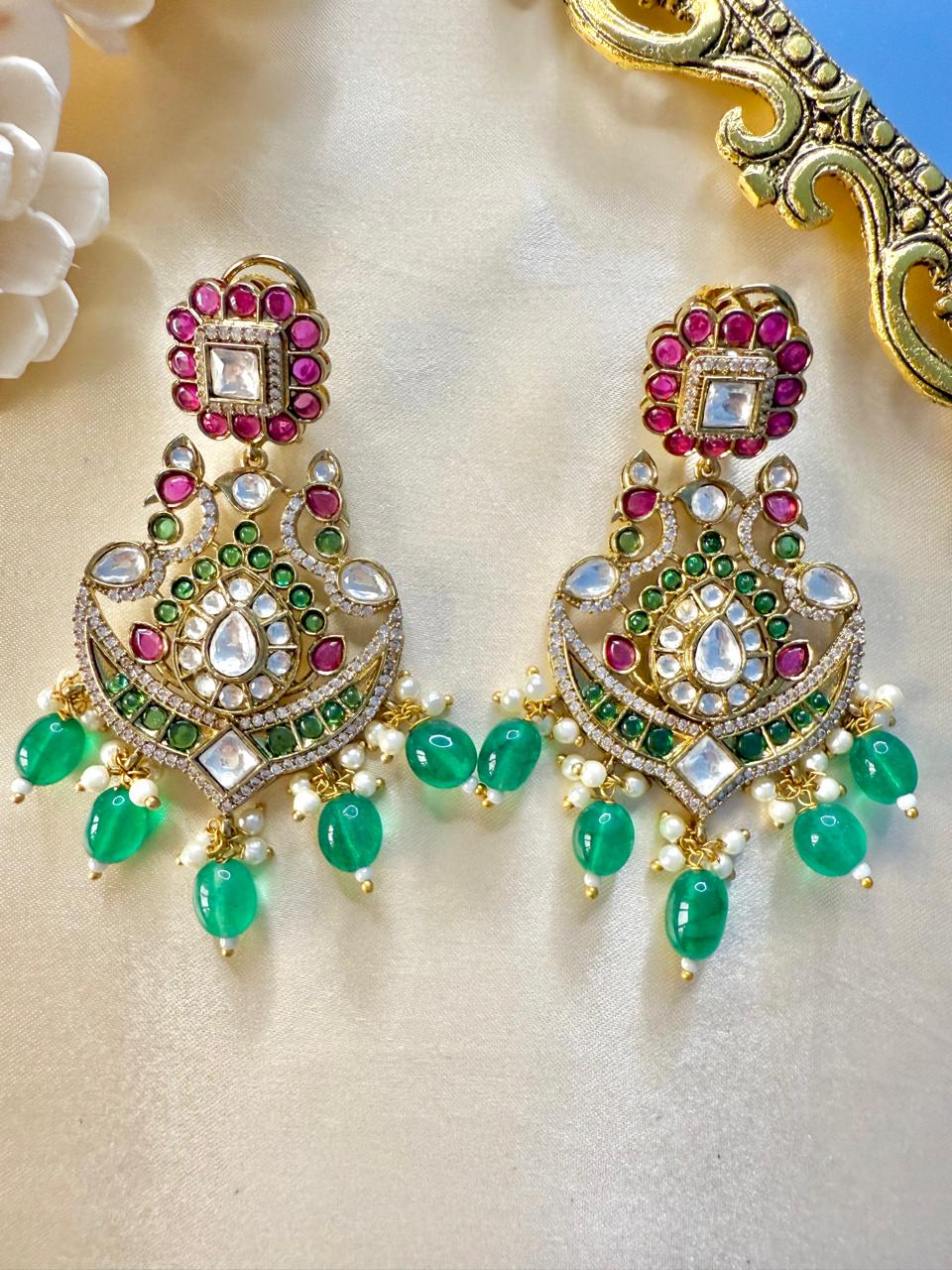 Aaradhya Danglers - Green & Magenta