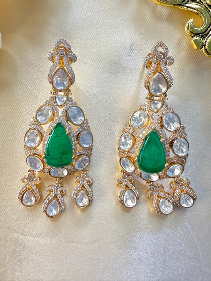 Tarini Drop Danglers - Green