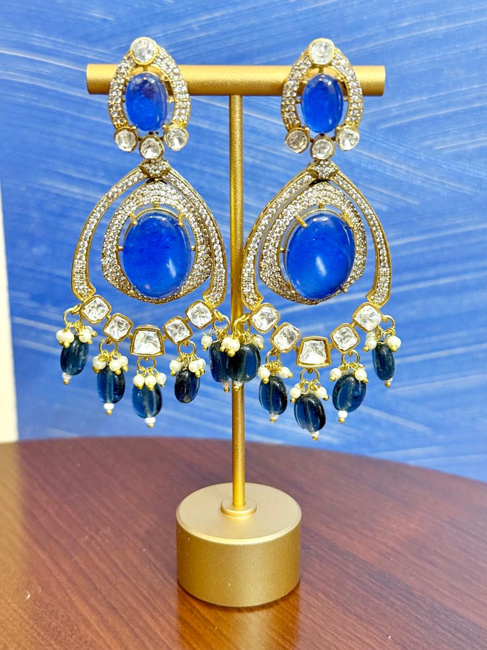 Ishani Drop Danglers - Blue