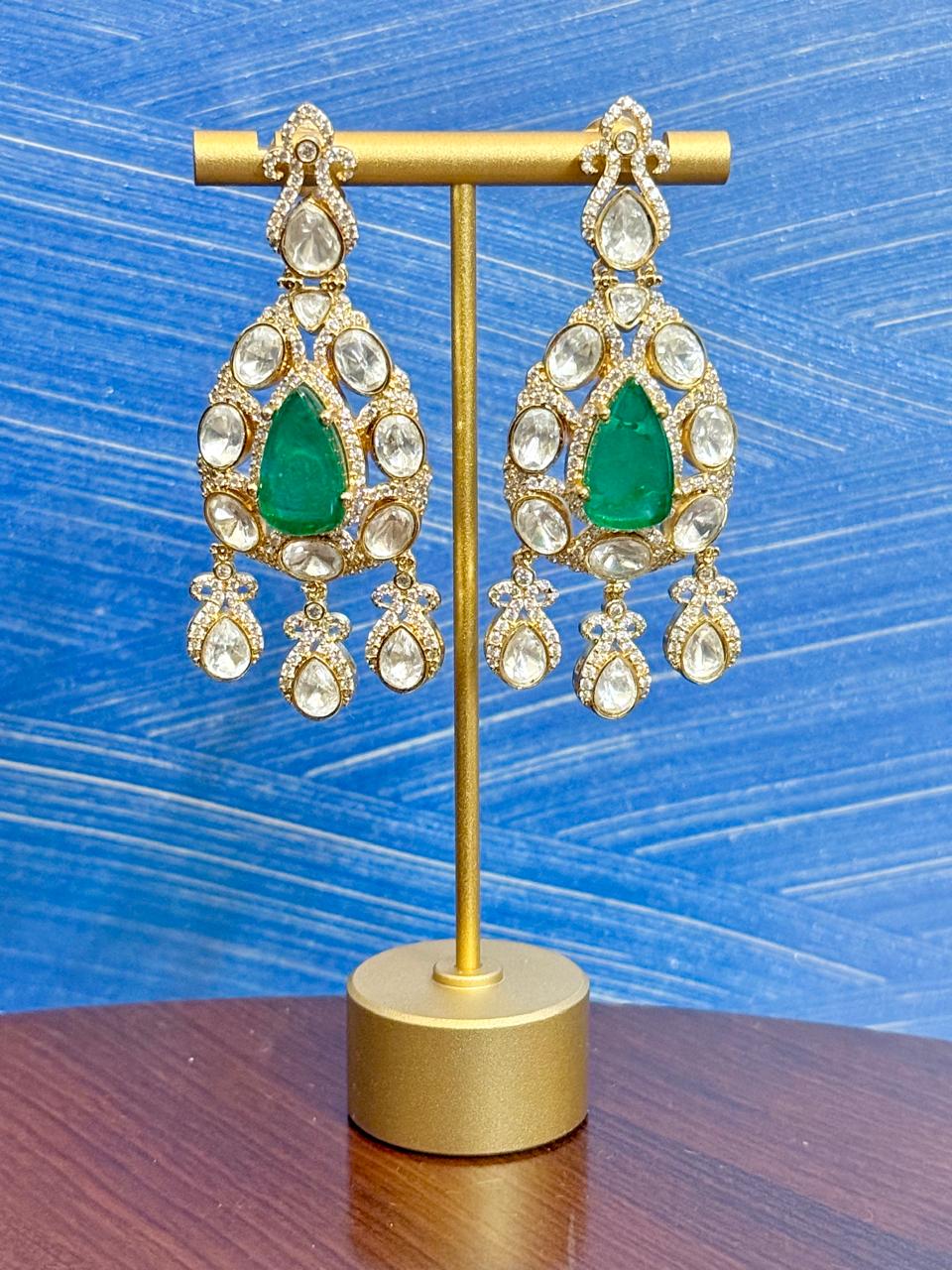 Tarini Drop Danglers - Green