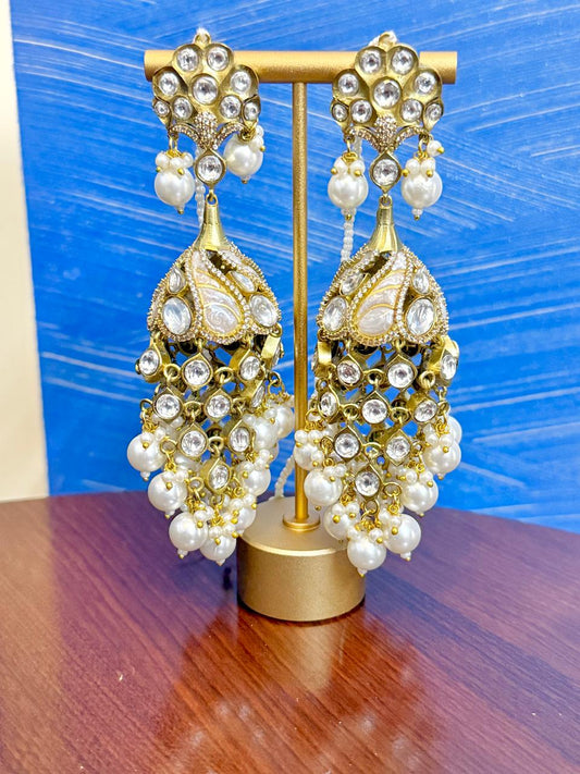 Kanika Pearl Jhumki - White