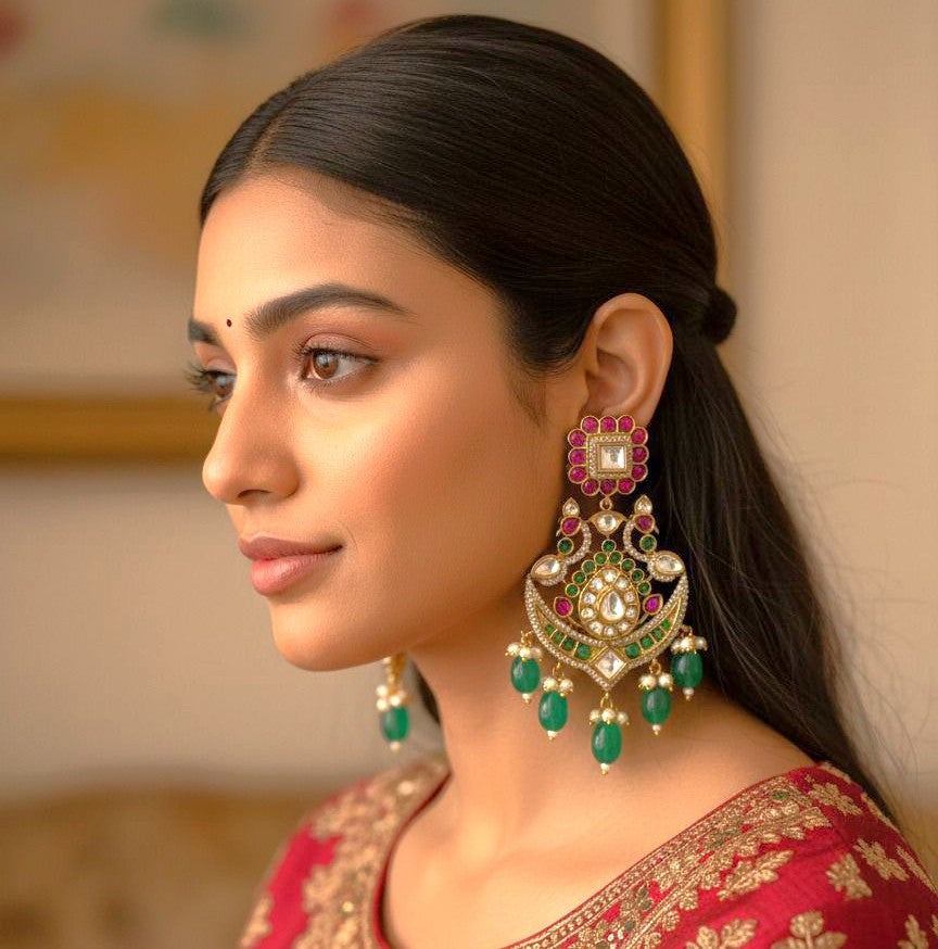 Aaradhya Danglers - Green & Magenta