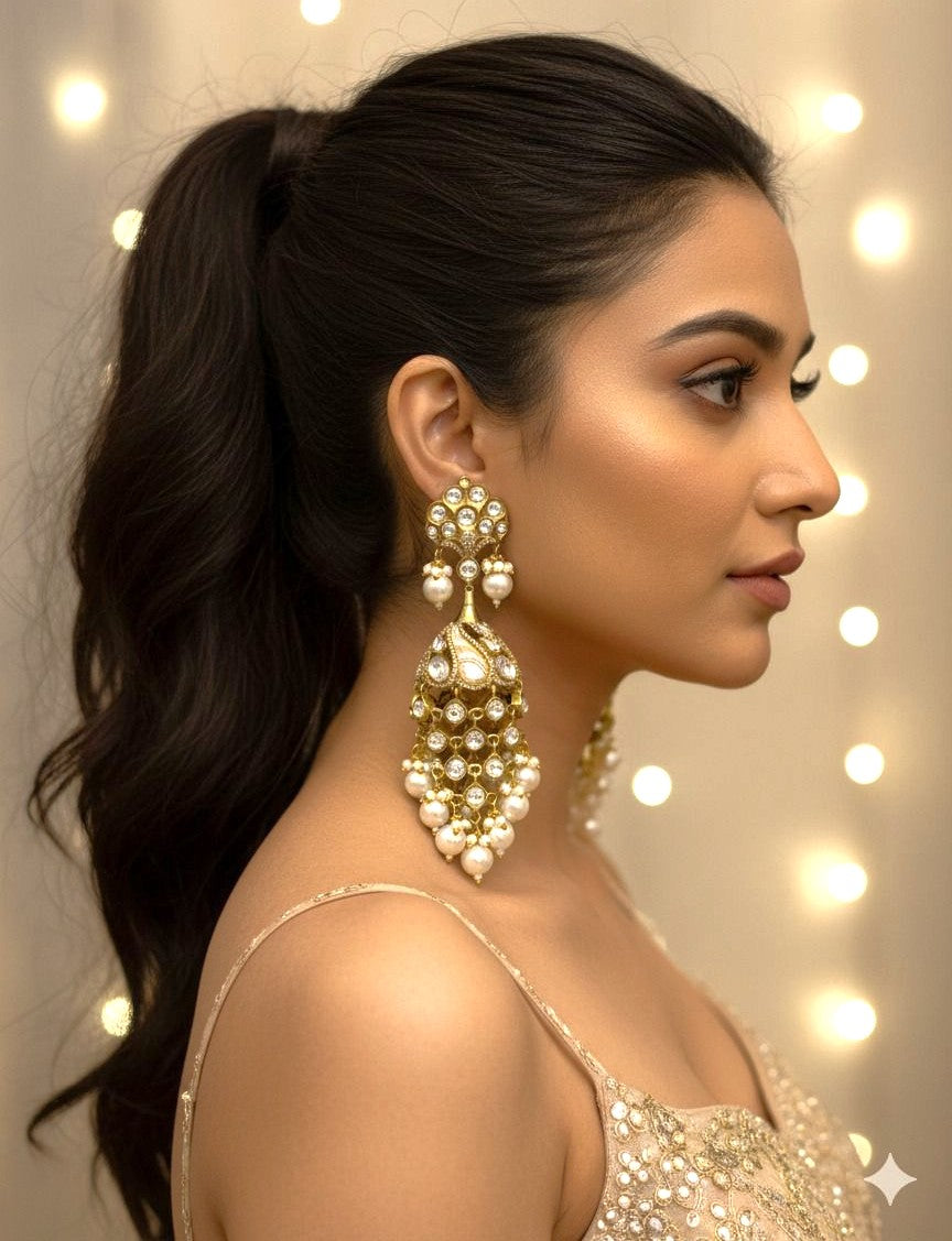 Kanika Pearl Jhumki - White