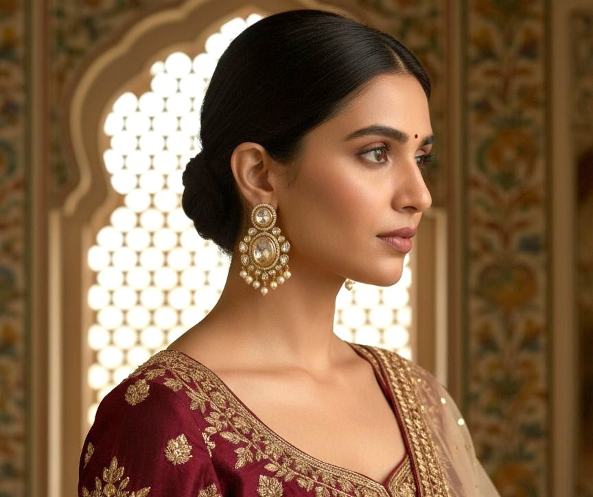 Noorvi pearl danglers - White