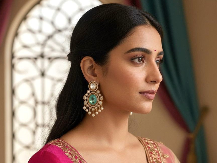 Noorvi pearl danglers - Mint