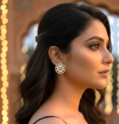 Eira stone studs - White