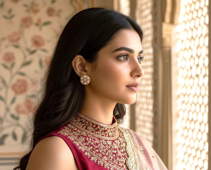 Inaaya stone studs - White